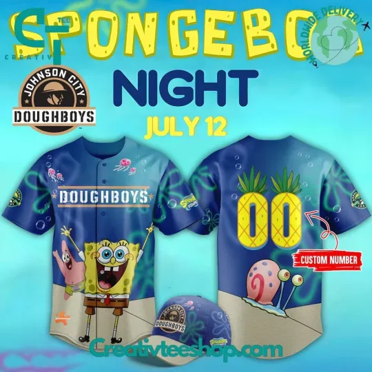 Discover Johnson City Dough*boys x SpongeBob Squarepants Night 2025 Baseball Jersey