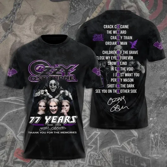 Discover Ozzy Osbourne Rest In Peace 1948-2025 3D T-Shirt
