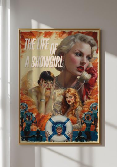 Discover Life of a Showgirl: Printable Wall Art with Glamorous Movie Tickets, Digital Download, Preppy Dorm Room Decor, taylor version Room Decor