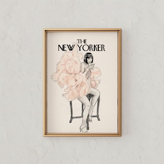 Discover Vintage New Yorker Showgirl, Printable Life of a Poster, Retro Art Gallery Wall Art, Mid-Century Modern Art Decor, Gift For Fans