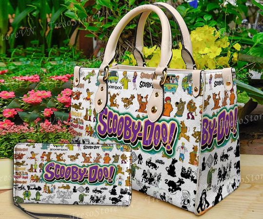 Discover Scooby doo Cartoon Women Leather Handbag, Scooby doo Wallet, Scooby doo Lover's Handbag, Gift For Mom.