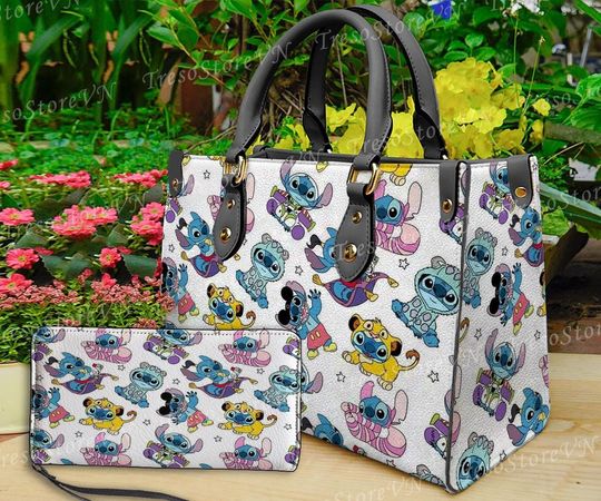 Discover Personalized Stitch Cartoon Leather Bag Handbag, Stitch  Lovers Handbag, Women Crossbody Bag