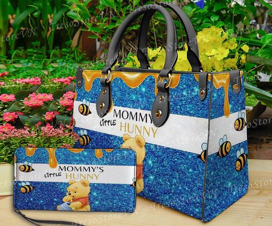 Discover Personalized Winnie The Pooh Cartoon Leather Bag Handbag,Pooh Lovers Handbag, Women Crossbody Bag