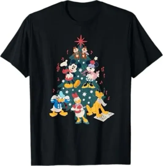Discover Disney Mickey & Friends Holiday Christmas Tree Carols T-Shirt