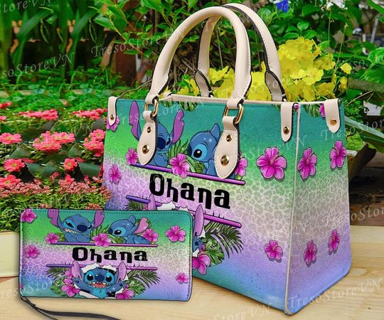 Discover Personalized Stitch Cartoon Leather Bag Handbag, Stitch  Woman Purse, Stitch  Lovers Handbag, Custom Leather Bag, Women Crossbody Bag