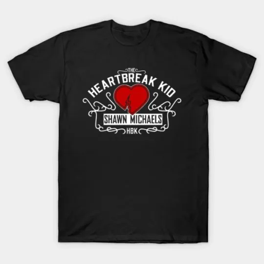 Discover Wrestling Entertainment Shawn Michaels HBK Heartbreak Kid Black T-Shirt