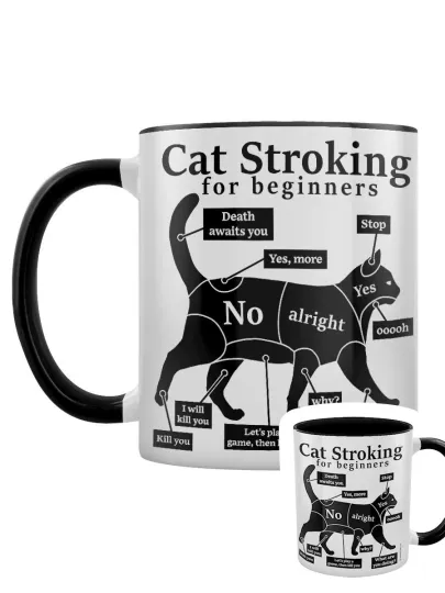 Discover Cat Stroking For Beginners Black Inner 2-Tone Mug