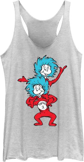Discover Women's Seuss Geisel Thing One and Thing Two Racerback Tank Top