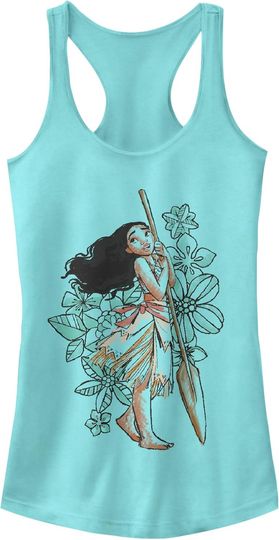 Discover Fifth Sun Women's Disney Juniors' Moana Sketch Racerback Tank Top