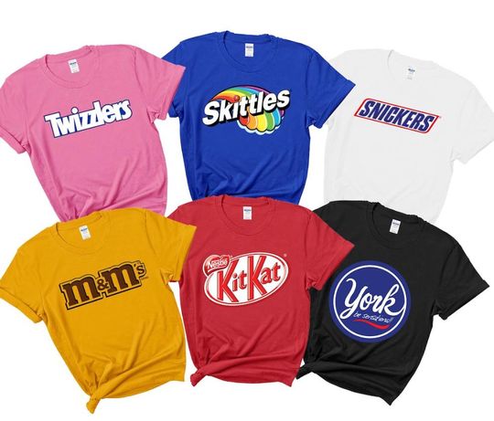 Discover Vintage Chocolate Bar Halloween Costume Shirt, Candy Group Hallowen, Group Candy Tshirt, Group Costume Shirt, Matching Family Group Shirt