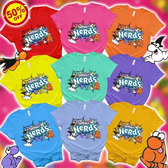 Discover Halloween Shirt Nerds Candy & Chocolate Bar Group Costume, Halloween Costume For Family Group T Shirt, Snack Bar Team Shirt