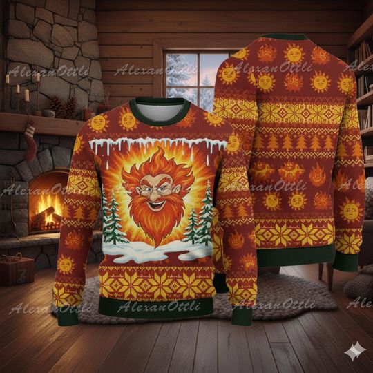Discover Heat Miser Ugly Christmas Sweater, The Year Without Funny Holiday Jumper, Cozy Xmas Cartoon Sweater for Kids