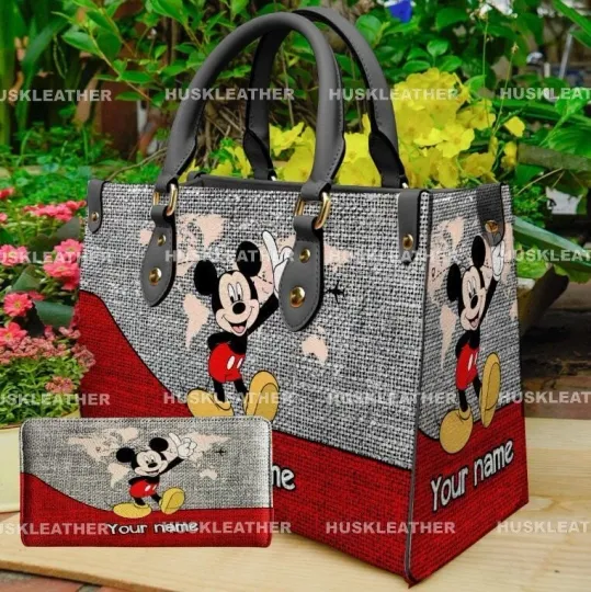 Discover Name Disney Mickey Mouse Cartoon Leather Bag Handbag,Mickey Handbag