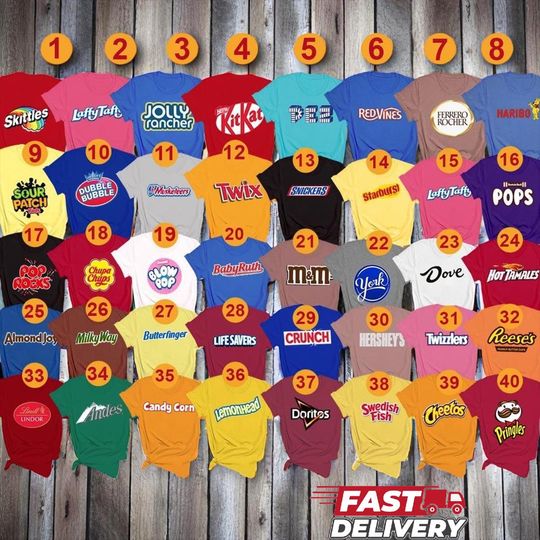 Discover Candy Group Halloween Shirt,Chocolate Bar Group Halloween Shirt,Teachers Siblings Friends Cousin Family Office Halloween Costume Group Shirt