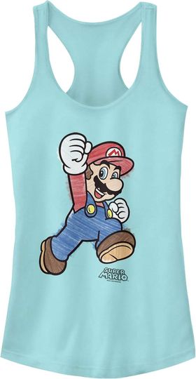 Discover Fifth Sun Nintendo Marker Mario Women's Racerback Tank Top