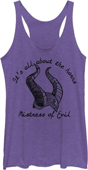 Discover Fifth Sun Disney Maleficent Horns Stamp Women's Racerback Tank Top