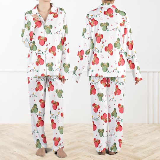 Discover Disney Christmas Ornaments Pajamas Set For Women And Kids, Mickey Holiday Sleepwear, Family Xmas PJs Gift Set