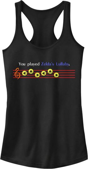 Discover Fifth Sun Women's Nintendo Juniors' Zelda's Lullaby Racerback Tank Top