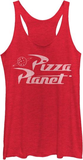 Discover Fifth Sun Women's Disney Pixar Toy Story Pizza Planet Tri-Blend Racerback Layering Tank