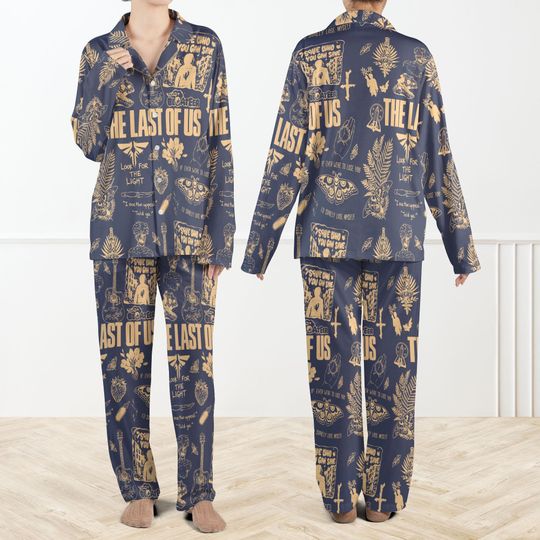 Discover Last Of Us Movie Silky Satin Pajama Set For Women, Gamer Sleepwear , Video Game Pajamas, Unisex Cozy Loungewear, Gift for TLOU Fans