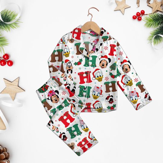 Discover Cartoon Christmas Pajama, Disney Mouse and Friends Pajama Set, Mickey Donald Sleepwear Pants, Family Pajamas, Christmas Gift PSH2807