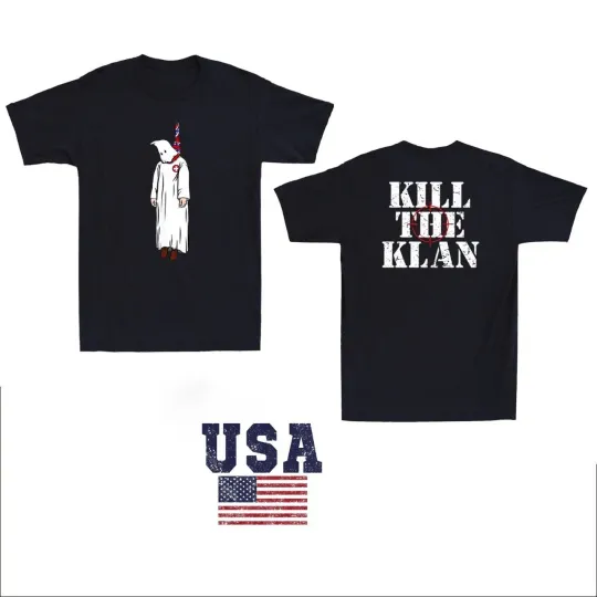Discover Kill The Klan Funny Klan Hanging Graphic Quote Front & Back Retro Men's T-Shirt