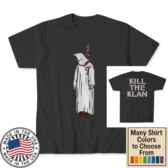 Discover Kill The Klan Funny Klan Hanging Graphic Quote Front & Back Retro Men's T-Shirt