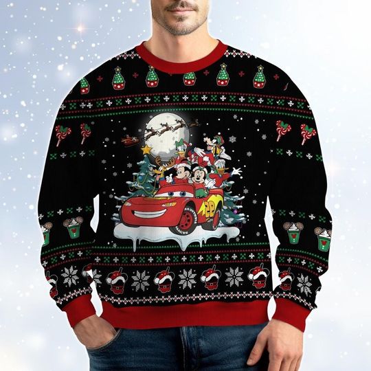 Discover Christmas Mickey Ugly Sweater, Disney Characters 3D Sweater