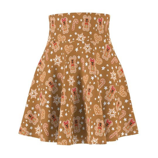 Discover Gingerbread Print Christmas Skirt - Adult Holiday Party Apparel