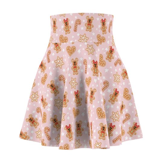 Gingerbread Christmas Skirt: High-Waisted Holiday Party Skirt