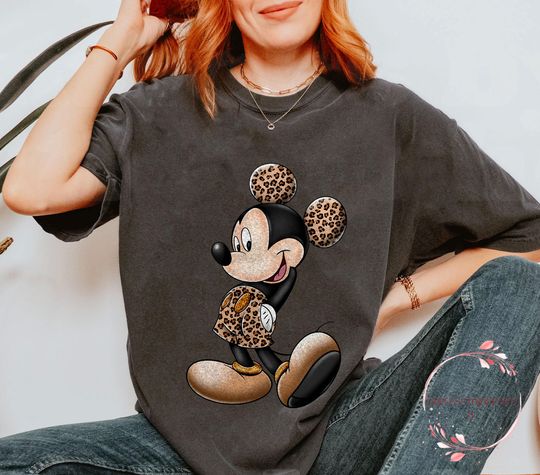 Discover Retro Mickey Leopard Shirt | Vintage Disney Style Tee | Animal Kingdom Look | Comfort Colors Shirt | Family Matching Shirt