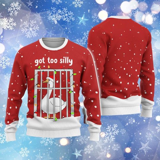 Discover Silly Goose Christmas Ugly Sweater, Animal Wildlife Sweatshirt