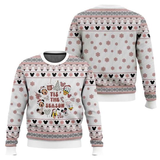 Discover Mickey And Friends Ugly Christmas Sweater, Disney Tis The Season Knit Pullover, Cute Holiday Sweater, Xmas Gift For Family