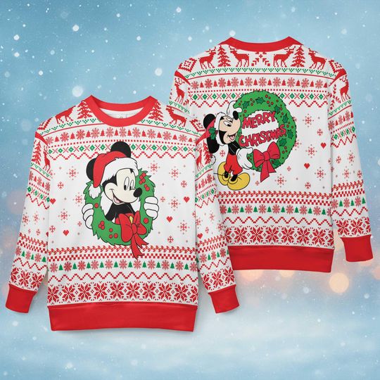 Discover Disney Mickey Mouse Christmas Ugly Sweater, Mickey Mouse Merry Christmas Sweater, Disneyland Vacation Shirt, Kids Disney Sweater