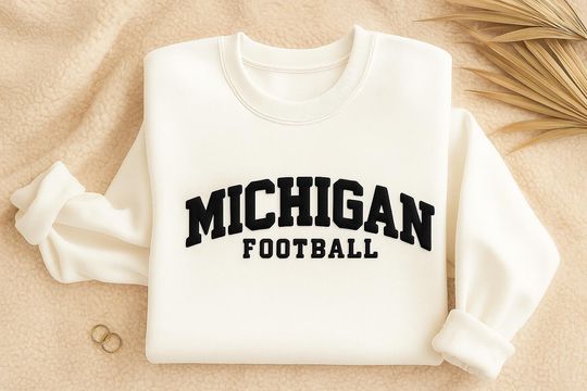 Michigan Football Embossed Crewneck Sweatshirt