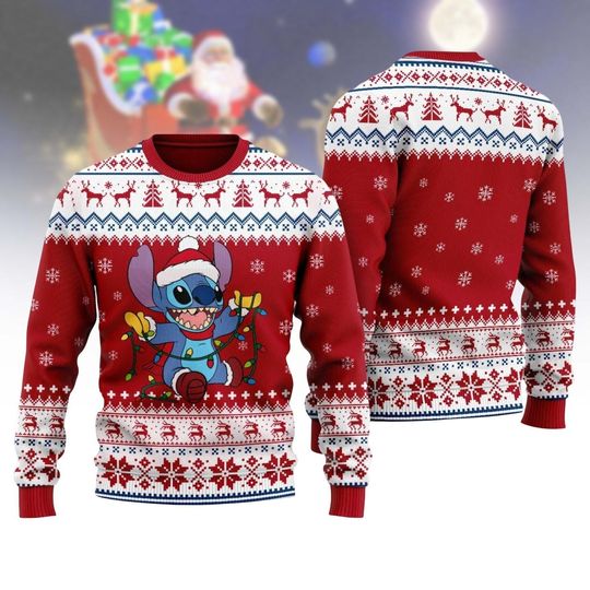 Discover Christmas Stitch Christmas Shirt, Disney Stitch Christmas Sweater, Lilo And Stitch Ugly Sweater, Stitch Shirt, Christmas Party Sweater