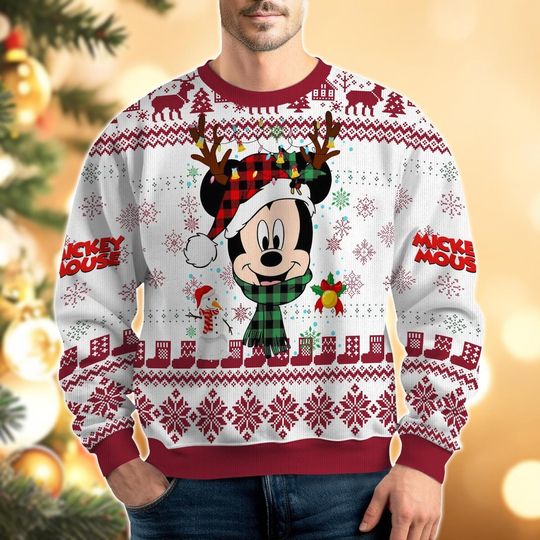Discover Mickey Mouse Ugly Sweater, Mickey Christmas Sweater, Disney Movie Cartoon Sweaters For Men Women Kid, Holiday Shirt,Xmas Family Sweater