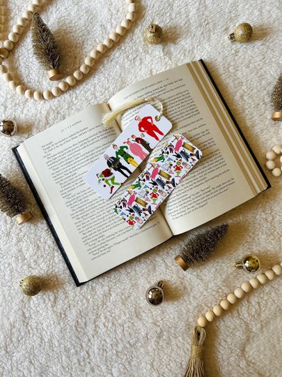 Christmas Movie Character Bookmark - Holiday Elf, Home Alone, Santa Claus, Double-Sided Bookmark