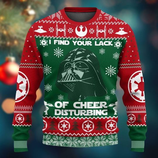 Discover Star Wars Christmas Sweater, Disney Xmas Sweater, Darth Vader Christmas Shirt, Galaxy Edge Holiday Sweater,Movie Lover Gift For Him Her