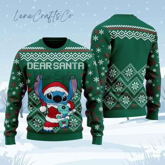 Discover Disney Stitch Ugly Sweater, Lilo N Stitch Christmas Sweater, Cartoon Movie Xmas Sweater, Magic Kingdom Sweater, Stitch Holiday Sweater