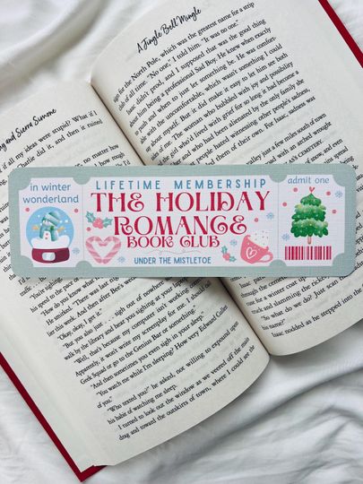 Discover Holiday Romance Book Club Bookmark - Winter Ticket Bookmark - Gifts for Readers and Book Lovers