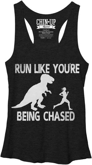 Discover Women's Chin UP Dinosaur Run Racerback Tank Top