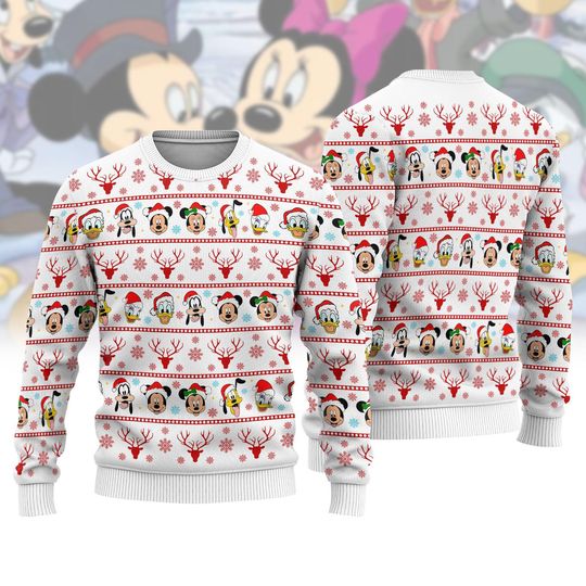 Discover Mickey And Friends Christmas Sweater, Mickey Minnie Mouse Sweater, Disneyland Sweater, Disney Xmas Sweater, Disneyworld Holiday Sweater