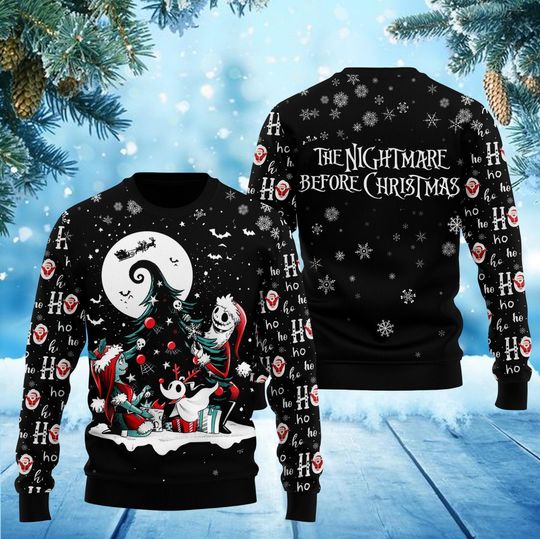 Nightmare Before Christmas Sweater, Jack And Sally Christmas Sweater, Oogie Boogie Holiday Sweater, Jack Skellington Xmas Sweater