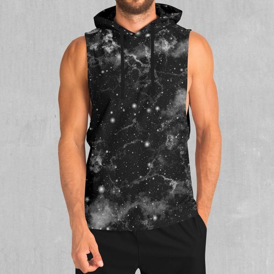 Dark Matter Galaxy Women's Sleeveless Hoodie for Rave and Festival Activities