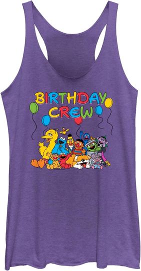 Fifth Sun Sesame Street Women's Birthday Crew Racerback Tank Top
