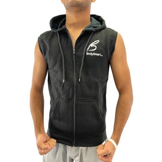 Discover BodySmart Sleeveless Zipper Hoodie Jacket Plain Fleece