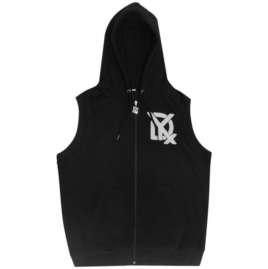 Discover Unisex Sleeveless Zip-Up Hoodie Black