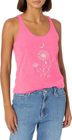 Discover Fifth Sun Floral Moon Women's Fast Fashion Racerback Tank Top