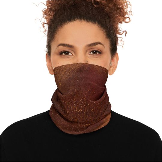 Discover Sand Dune Winter Neck Gaiter with Drawstring: Fleece-Like Fabric